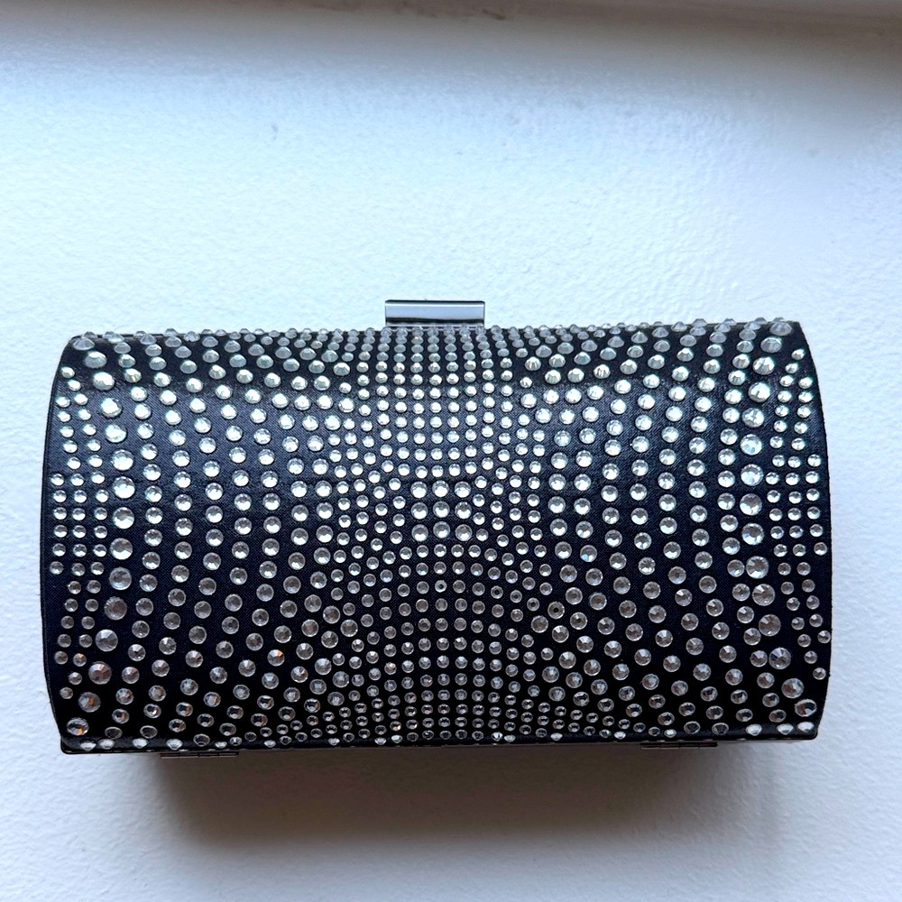 INC International Concepts Black and Silver Clutch and chain